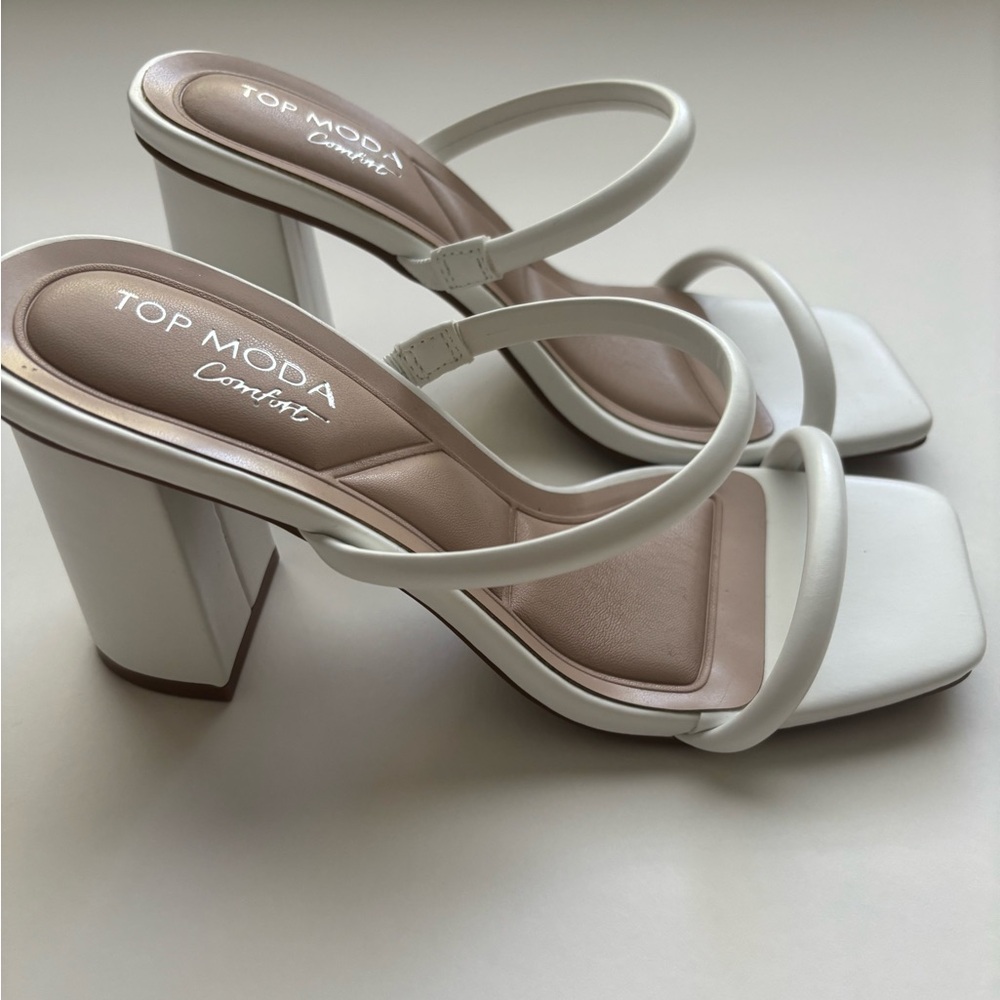 TOP Moda White Heels Sleek Stiletto Design